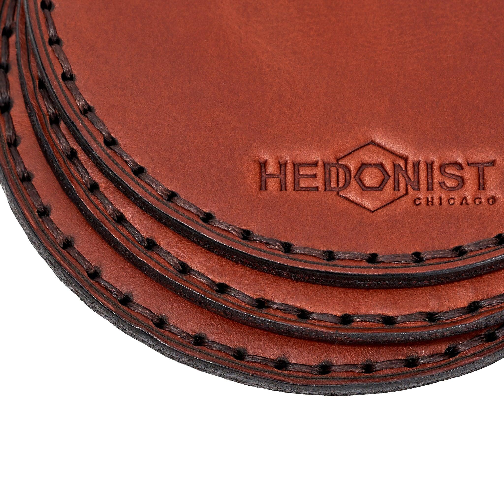 Handmade Leather Coasters crafted from premium leather, adding elegance to any space.