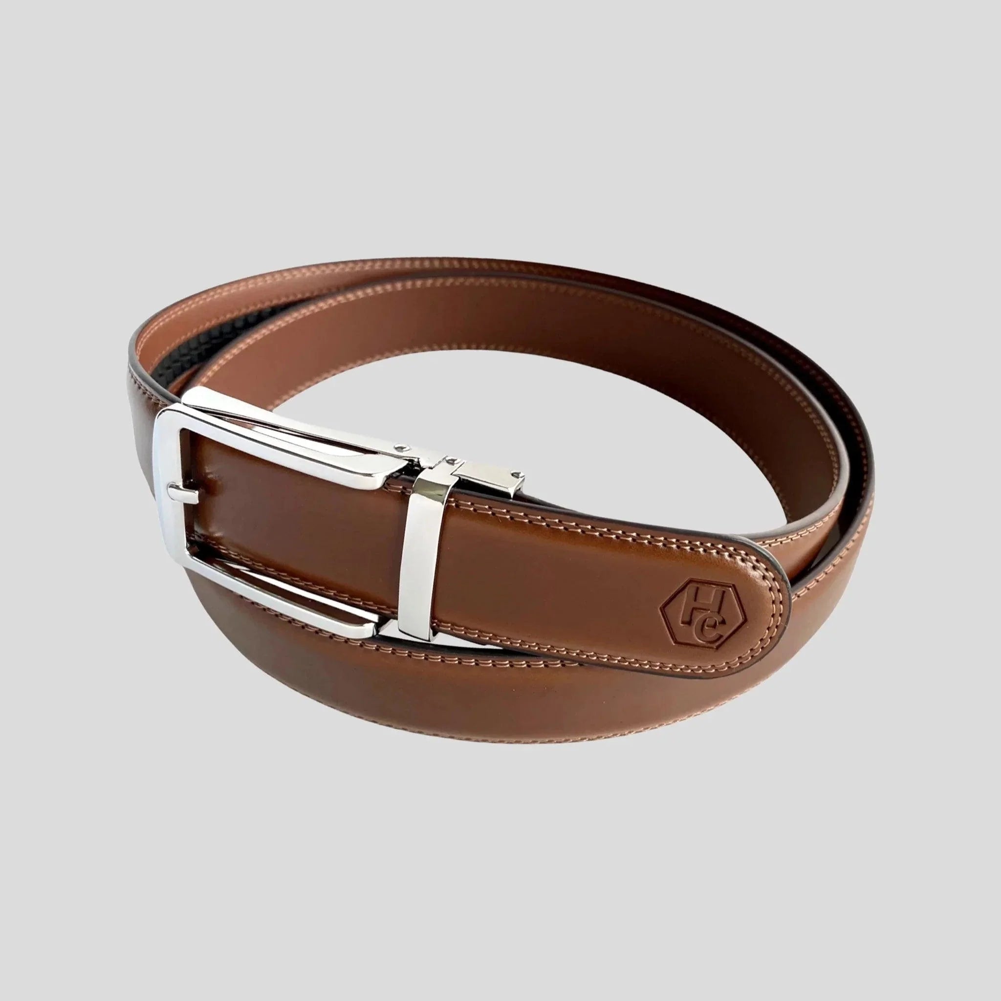 Leather Pin & Clip Belts designed for classic fastening, crafted with durable full-grain leather.