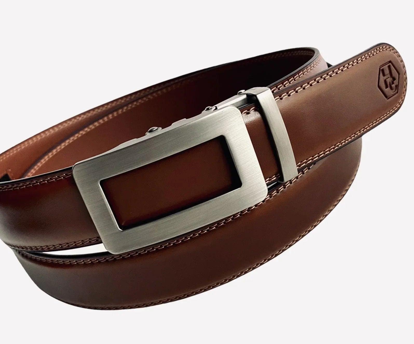 Ratchet Leather Belts for Men with micro-adjustable fit, crafted from high-quality leather.