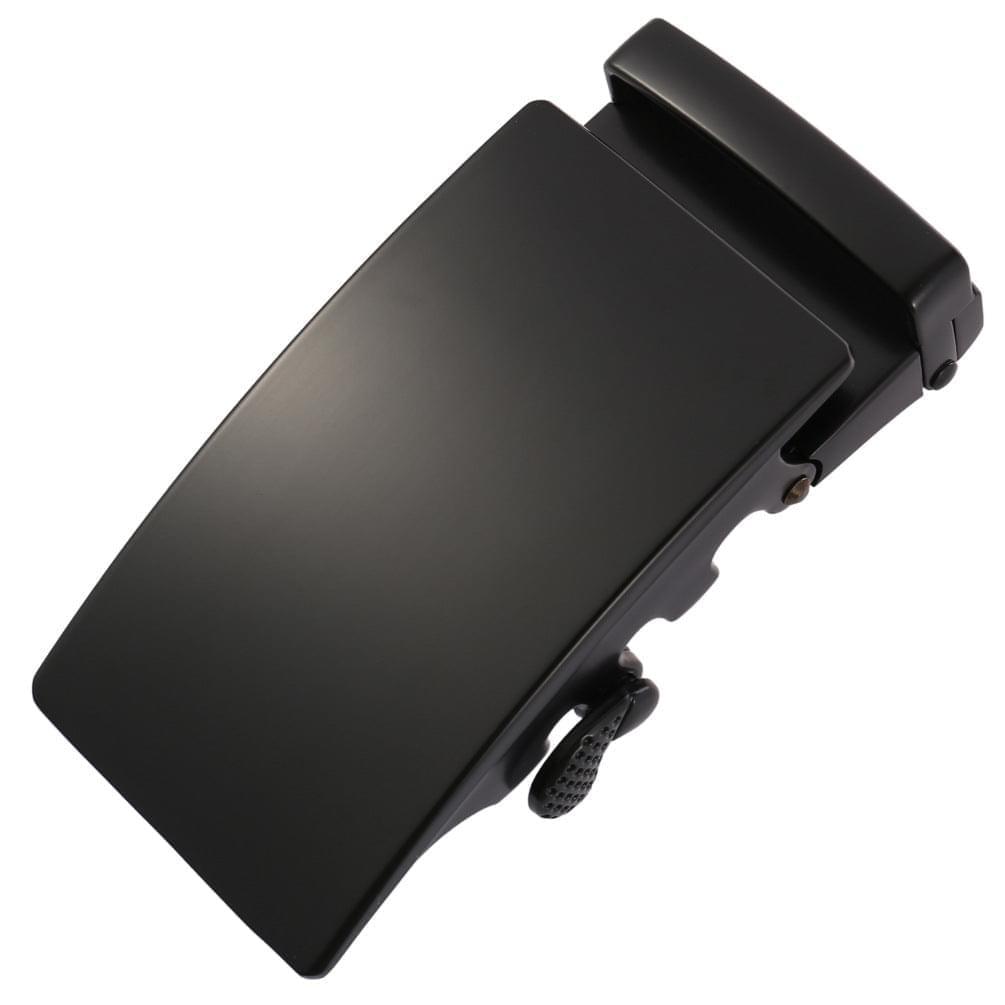 Plate black ratchet belt buckle 1.38 inch matte front display | Hedonist Chicago