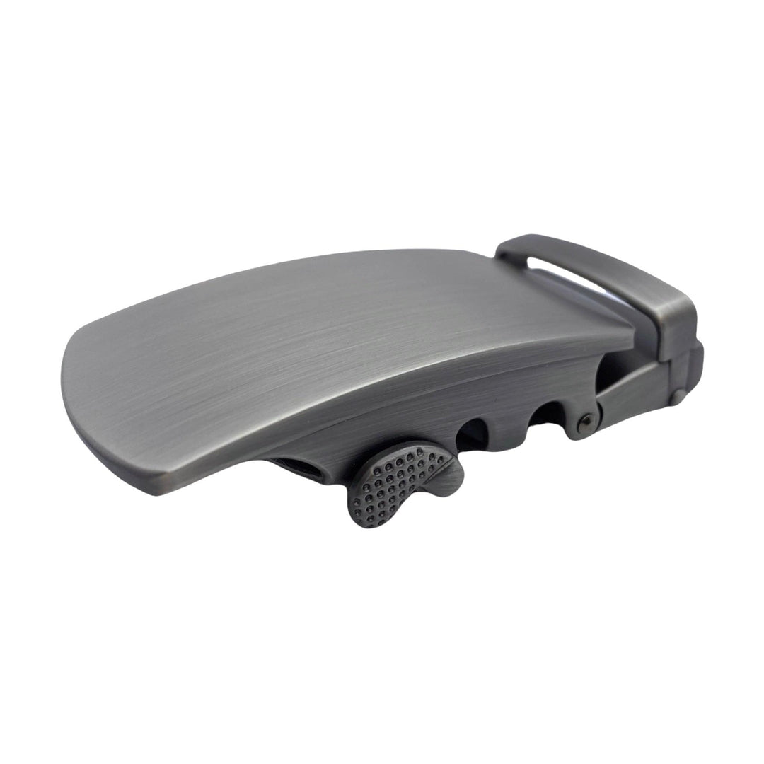 Curved metallic ratchet belt buckle 1.38 inch for leather straps | Hedonist Chicago