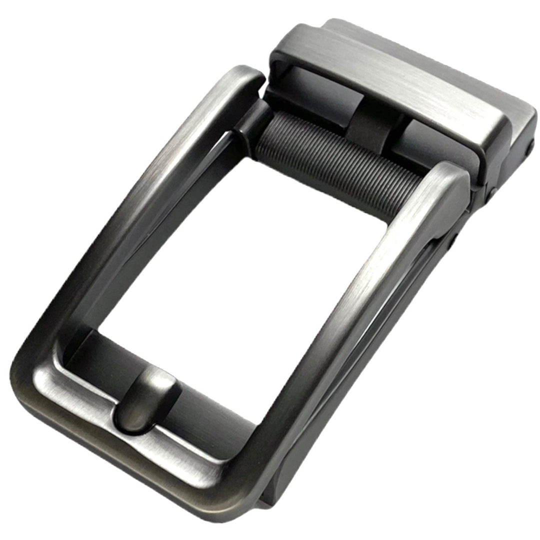 Frame washed metallic ratchet belt buckle 1.38 inch front view | Hedonist Chicago