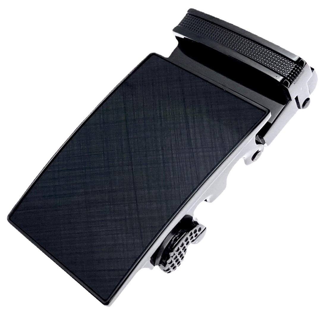 Plate saffiano ratchet belt buckle 1.38 inch textured front view | Hedonist Chicago
