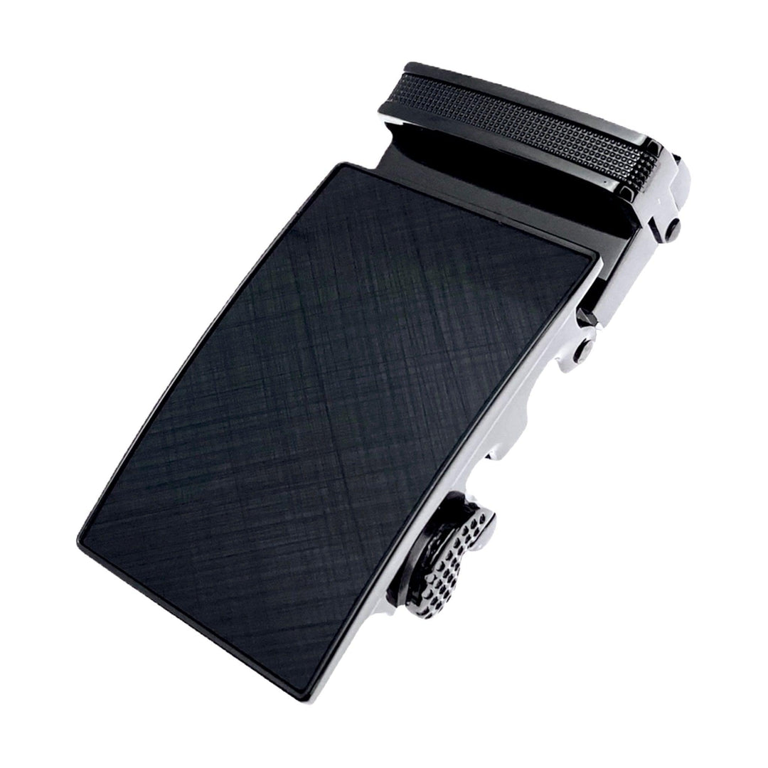 Plate saffiano ratchet belt buckle 1.15 inch textured front view | Hedonist Chicago