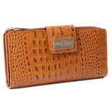Women’s Brown Croco Leather Travel Wallet – Elegant Design