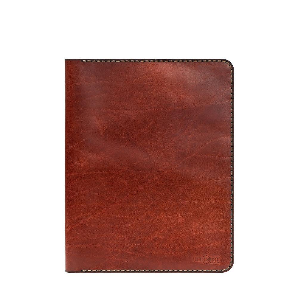 Hedonist Chicago mahogany ipad holder in mahogany, slim sleeve, leather finish, product view