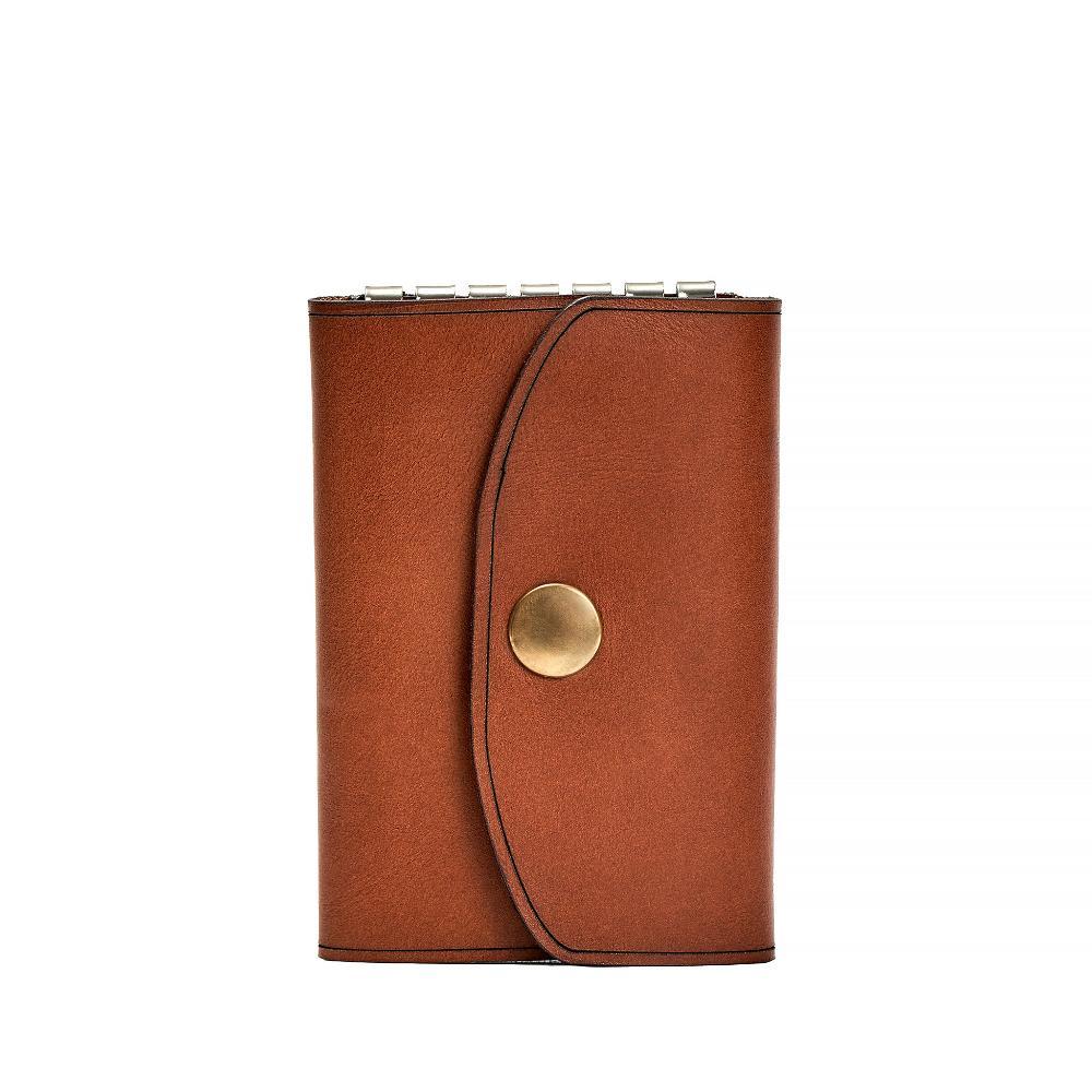 Hedonist Chicago brick key holder in brick, slim profile, full grain leather, product view