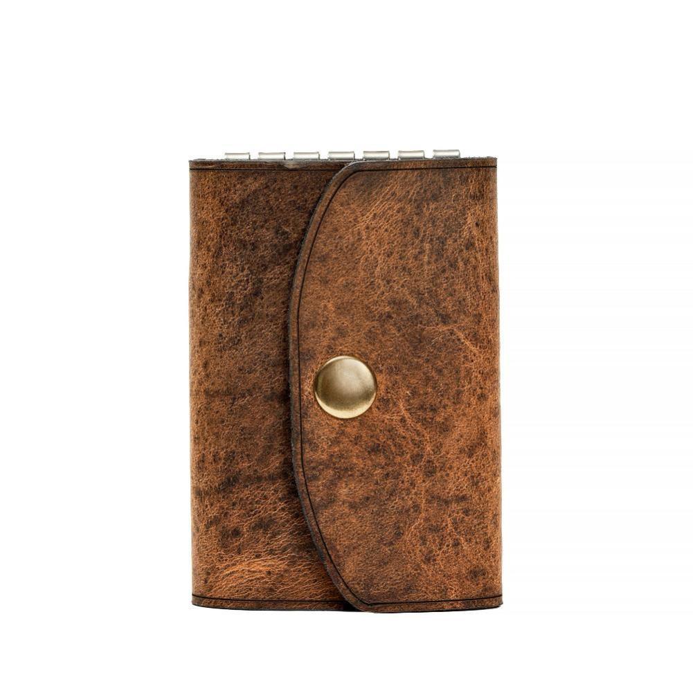 Hedonist Chicago tan key holder in tan, slim profile, full grain leather, product view