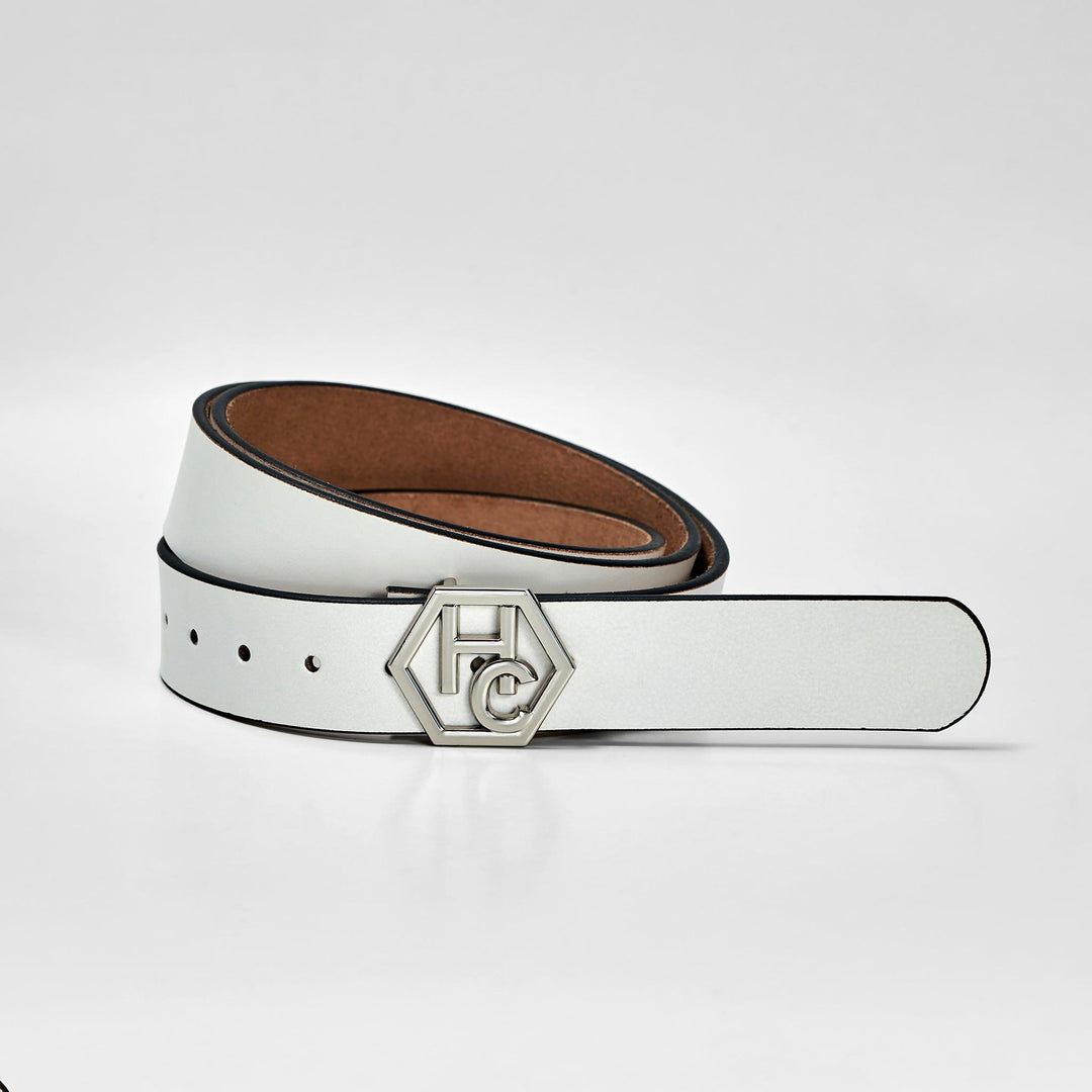 Women's seamless edge leather belt - white - Hedonist Chicago - premium women's leather accessory