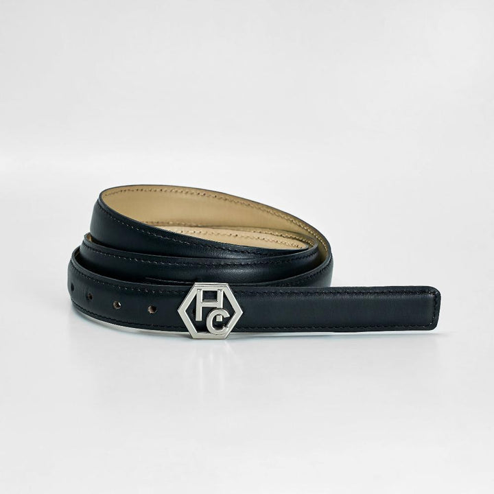 Back view on women's reversible design leather belt - black - Hedonist Chicago - close-up view
