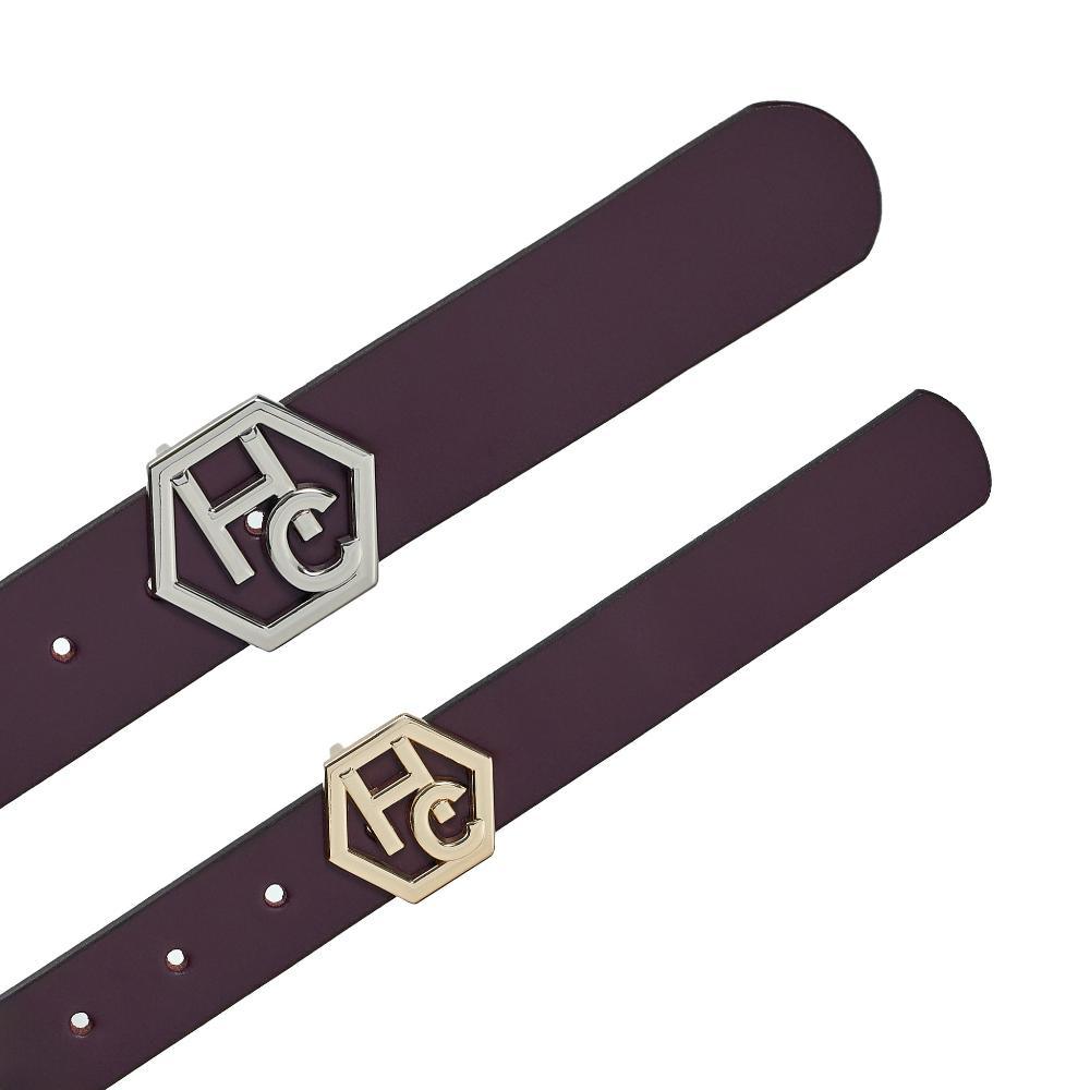 Edge stitching detail on women's seamless edge leather belt - Hedonist Chicago - close-up view