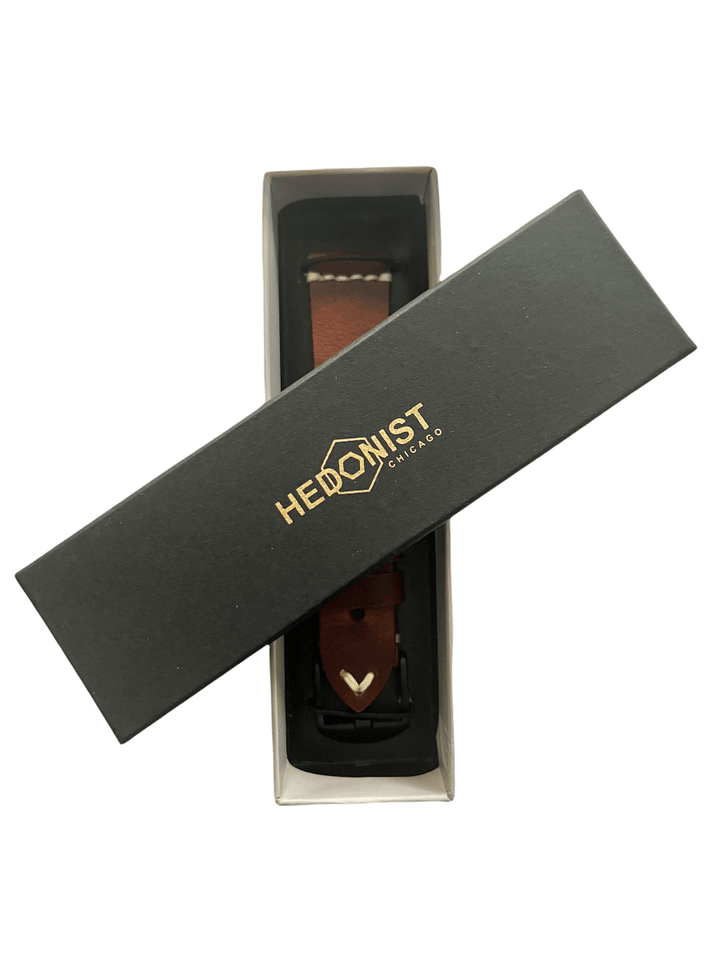 White leather Apple Watch band – two-piece strap with buckle and holes | Hedonist Chicago