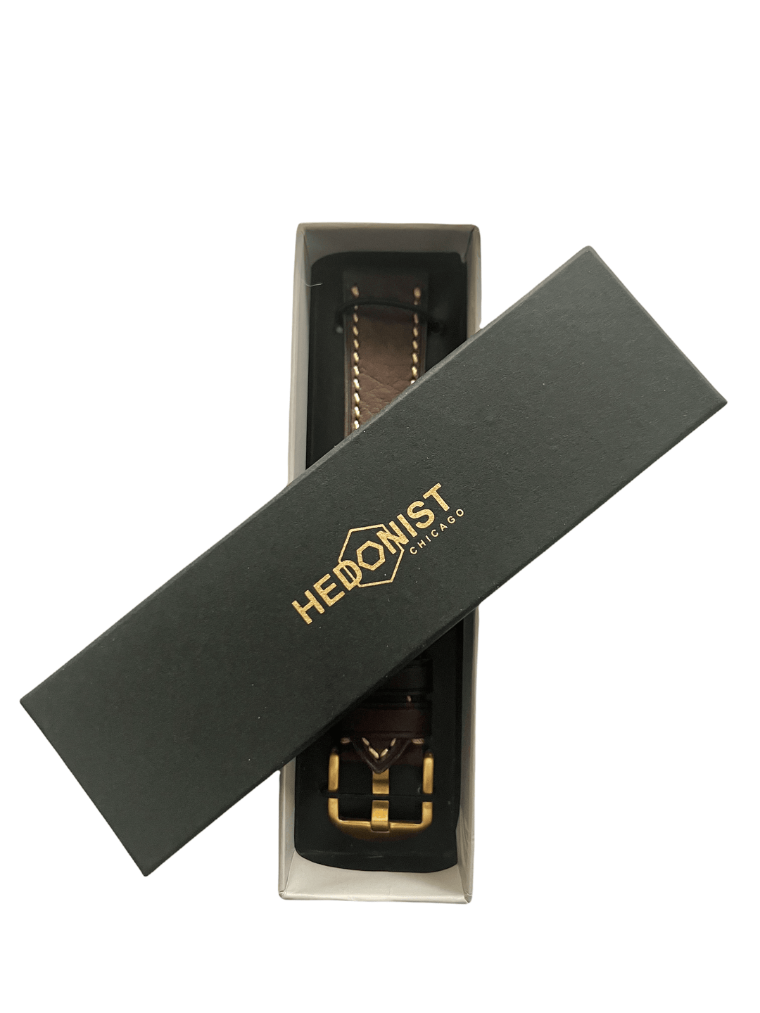 Pink Apple Watch band packaged in Hedonist Chicago gift box