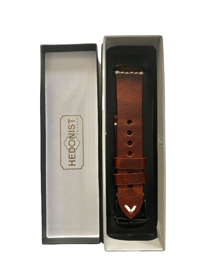 White leather Apple Watch band – two-piece strap with buckle and holes | Hedonist Chicago
