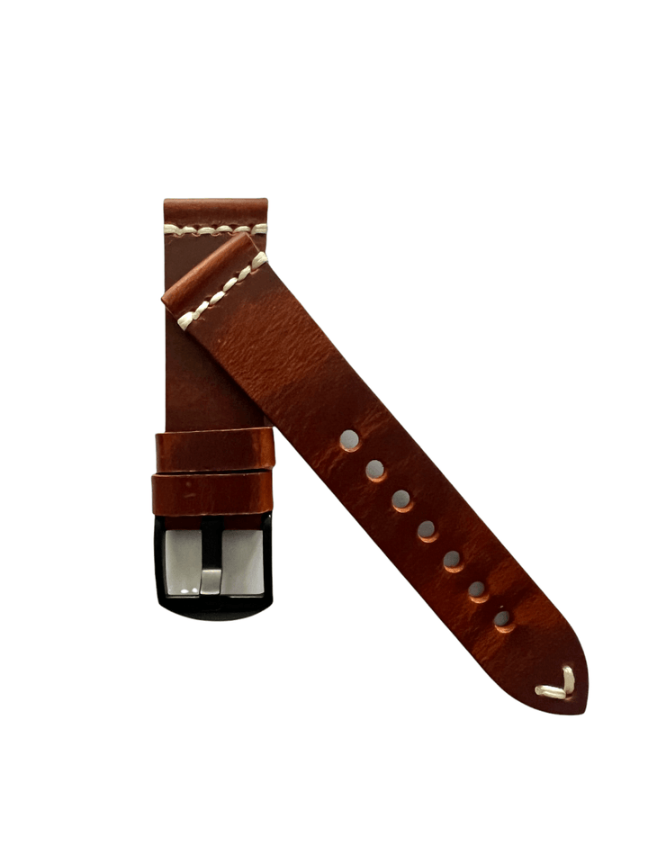 White leather Apple Watch band – two-piece strap with buckle and holes | Hedonist Chicago