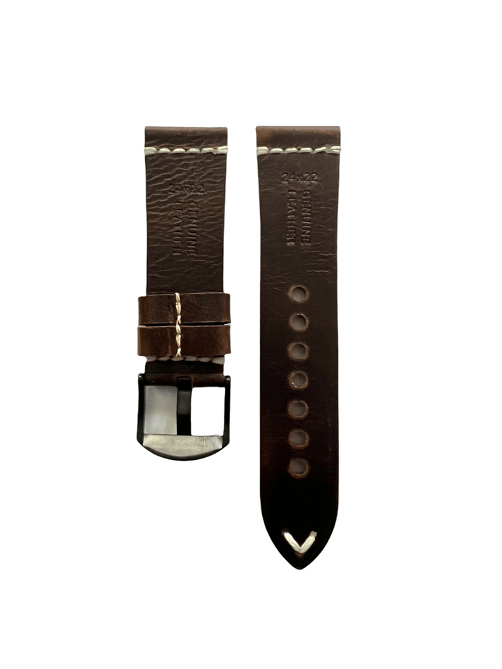 Burgundy leather Apple Watch band – two-piece strap with buckle and holes | Hedonist Chicago
