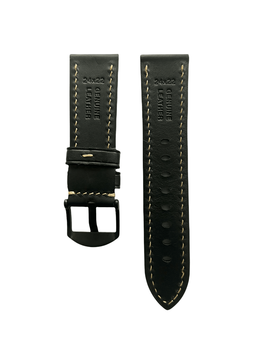 Blue padded leather Apple Watch band – two-piece strap with buckle and holes | Hedonist Chicago