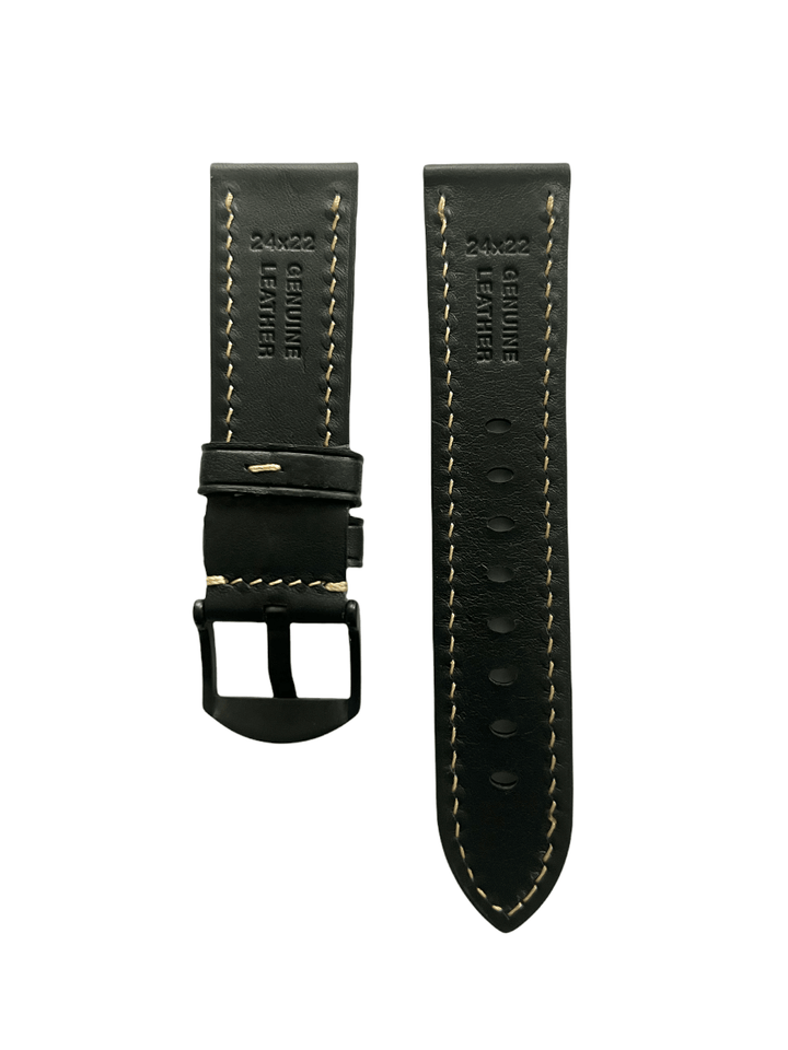 Blue padded leather Apple Watch band – two-piece strap with buckle and holes | Hedonist Chicago