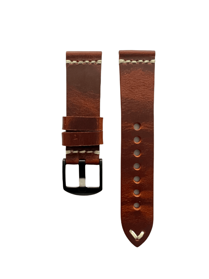 White leather Apple Watch band – two-piece strap with buckle and holes | Hedonist Chicago