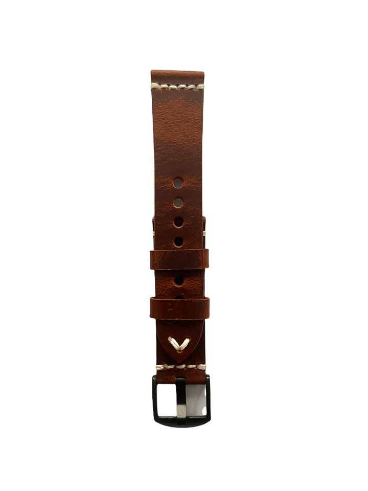 White leather Apple Watch band – two-piece strap with buckle and holes | Hedonist Chicago