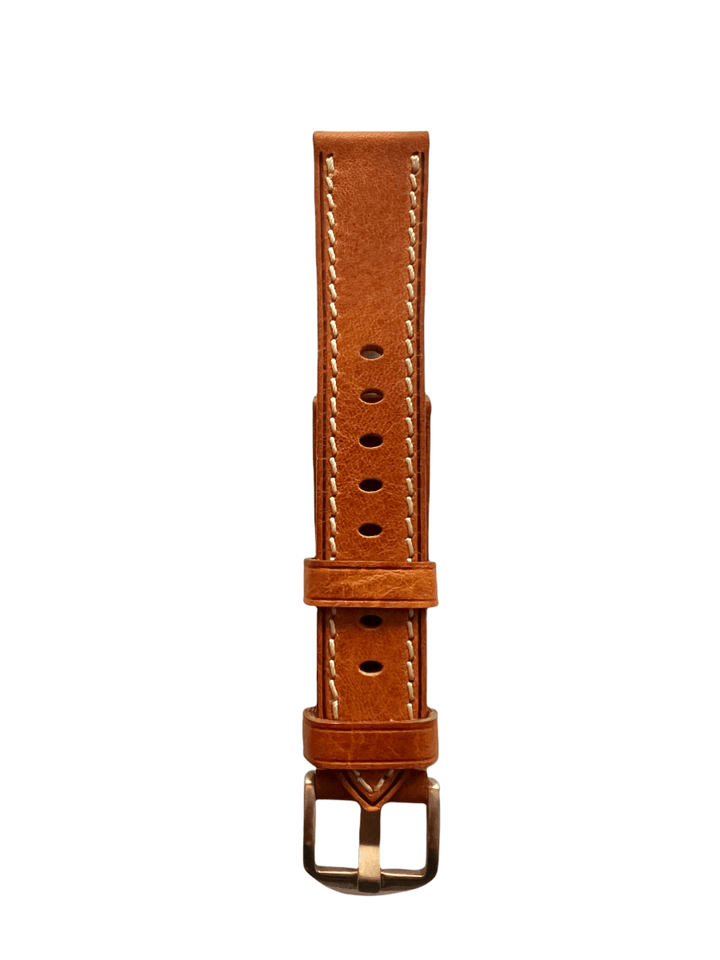 Blue padded leather Apple Watch band – two-piece strap with buckle and holes | Hedonist Chicago