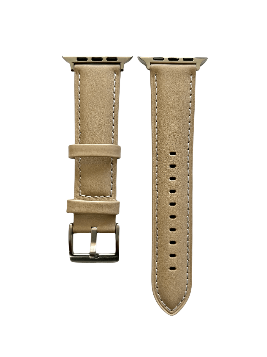 Pink gray padded leather Apple Watch band  two-piece strap with buckle and holes | Hedonist Chicago