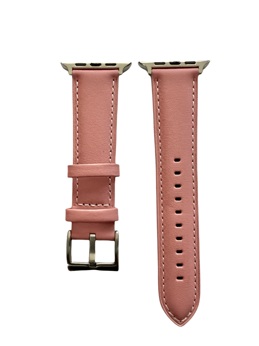 Pink padded leather Apple Watch band  two-piece strap with buckle and holes | Hedonist Chicago