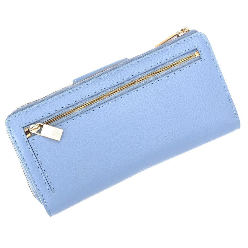 Blue Wallet for Women - Pebbled Leather | Hedonist Chicago | back view