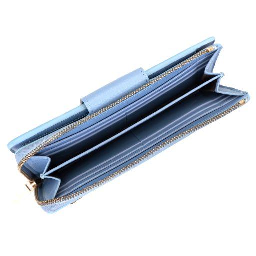 Blue Wallet for Women - Pebbled Leather|Hedonist Chicago | back view