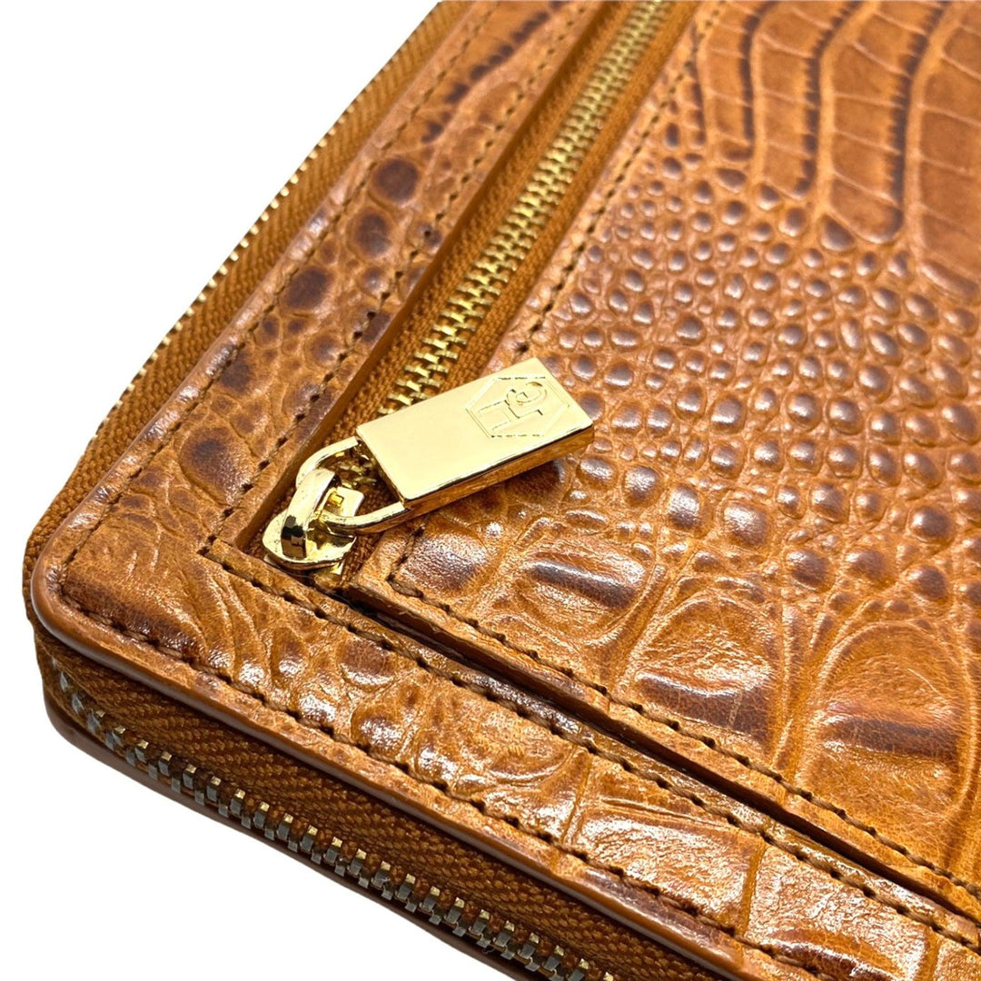 Hedonist Chicago brick passport case in brick, travel cover, full grain leather, product view
