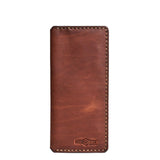 Handmade Long Cardholder 8 Slots Light Mahogany Pull-Up