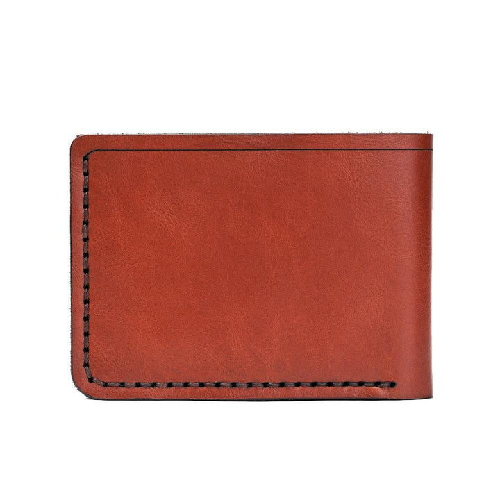 Handmade Men's Leather Wallet 4 Card Slots Red Brick Back | Hedonist Chicago