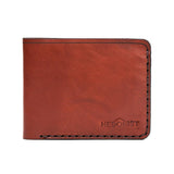 Handmade Men's Leather Wallet 6 Card Slots Red Brick