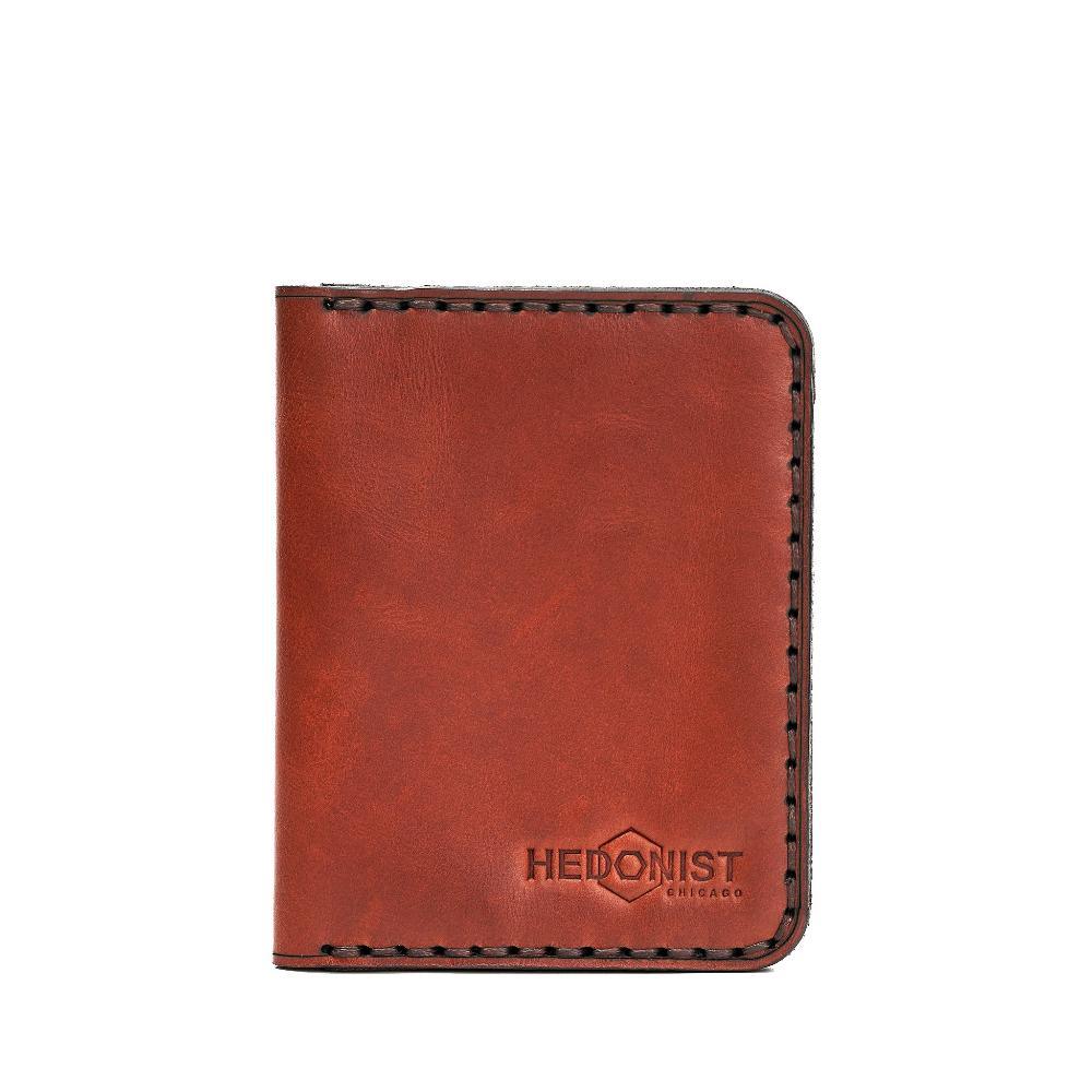 Handmade Leather Men's Wallet ID Slot and 4 Cards Red Brick | Hedonist Chicago