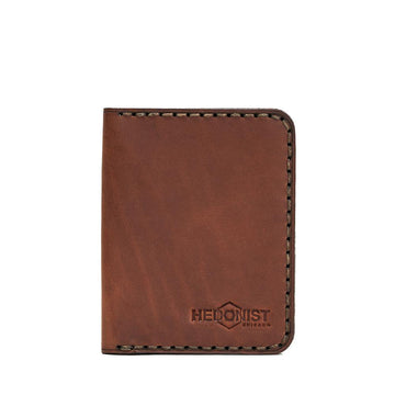 Handmade Men's Leather Wallet ID Slot 4 Card Slots Whisky Pull-Up