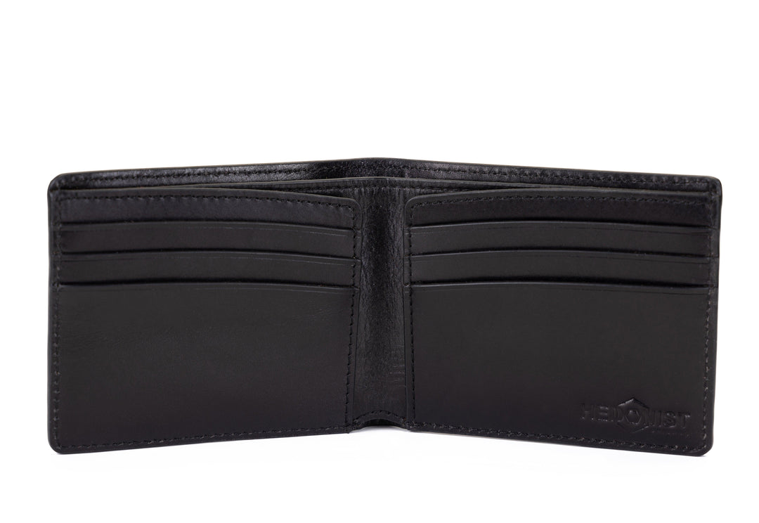 Slim leather wallet for men with card holder and cash section