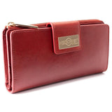 Long Red Leather Wallet for Women - Traveler