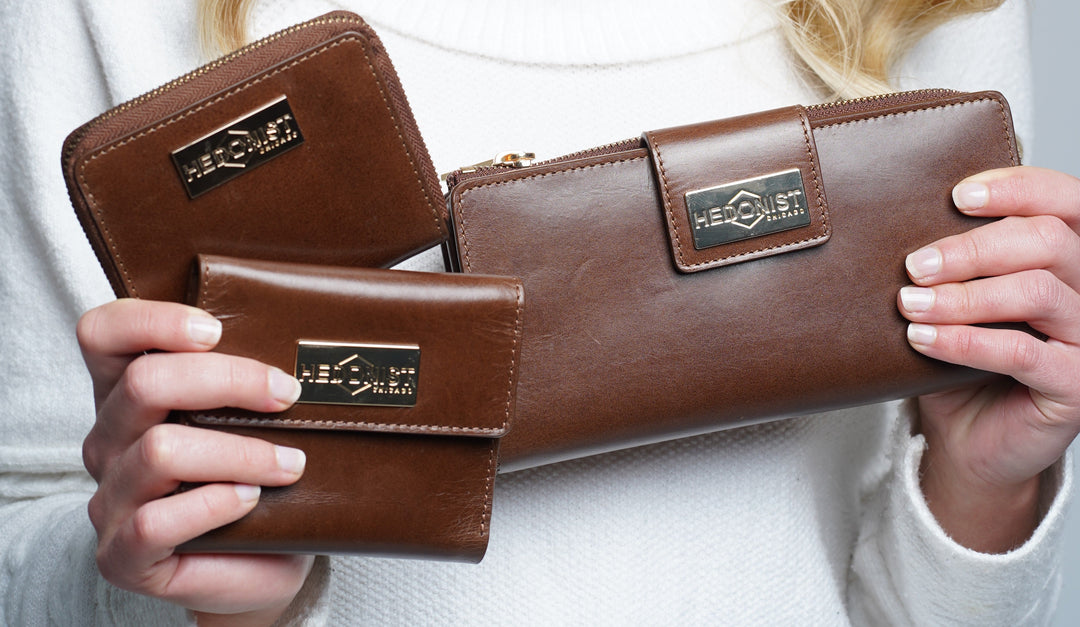 Brown Leather Women Wallets 