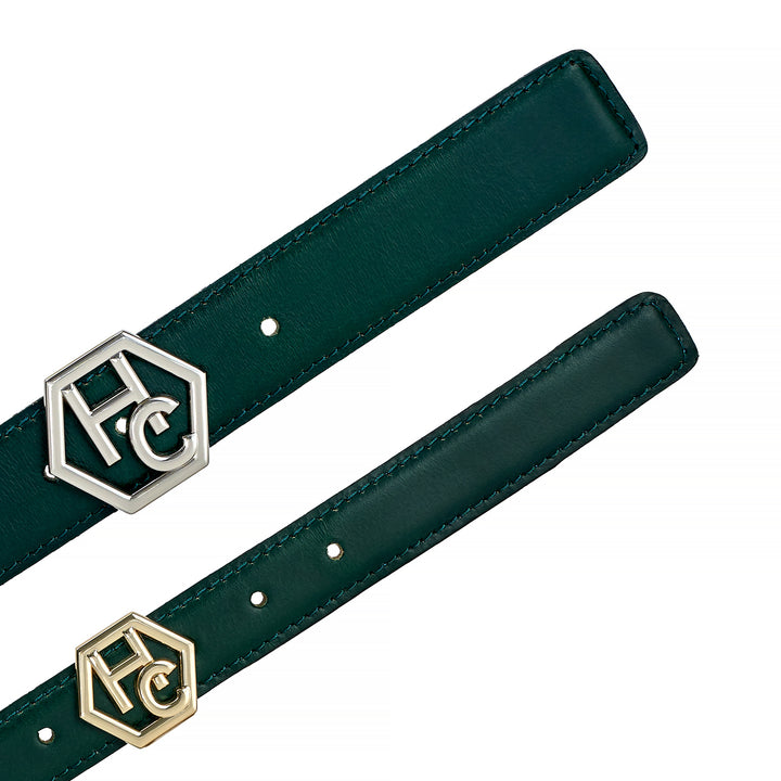 Hedonist Chicago Reversible Green Leather Belt 1.3"