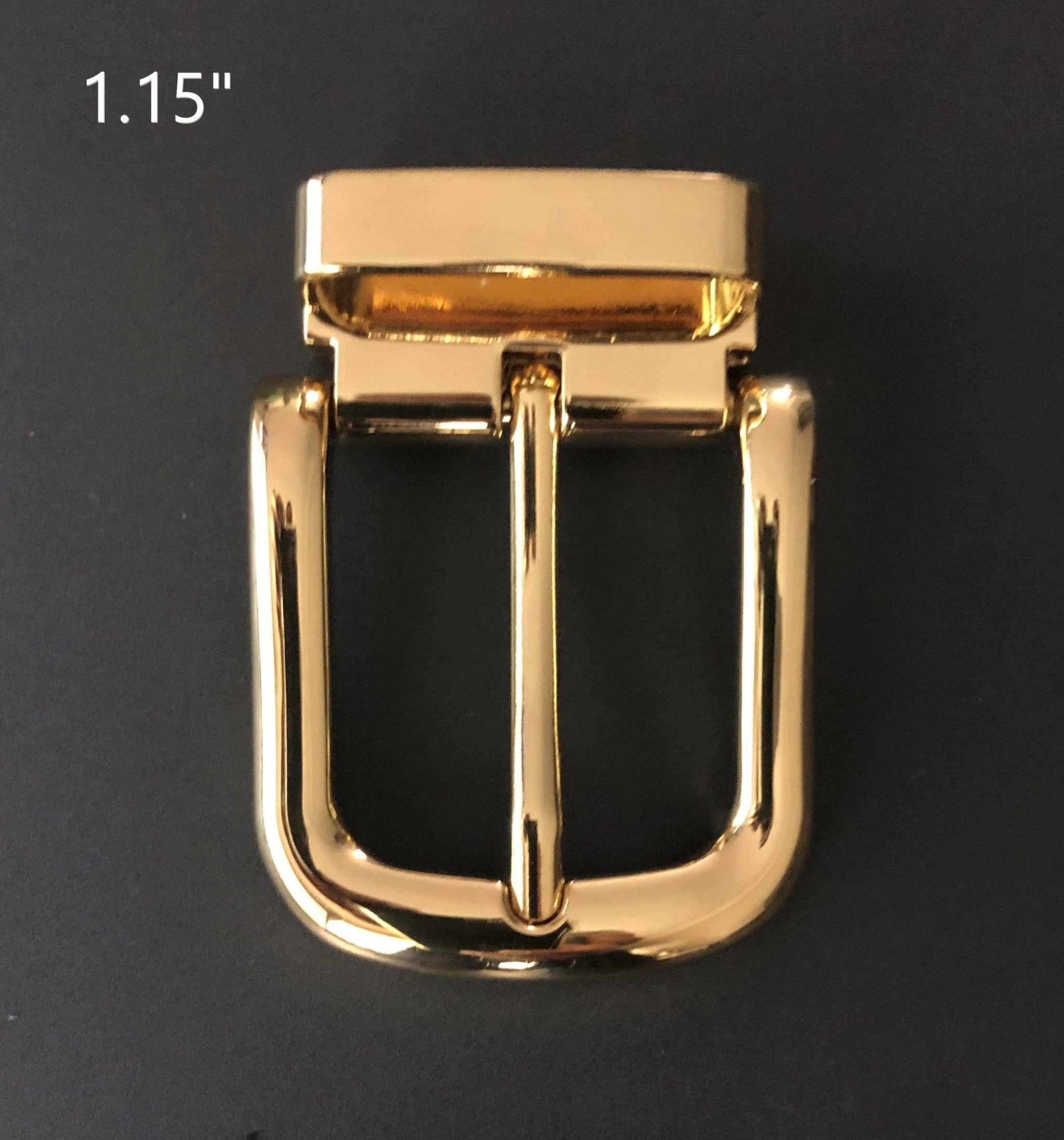 Gold Pin & Clip Belt Buckle 1.15"