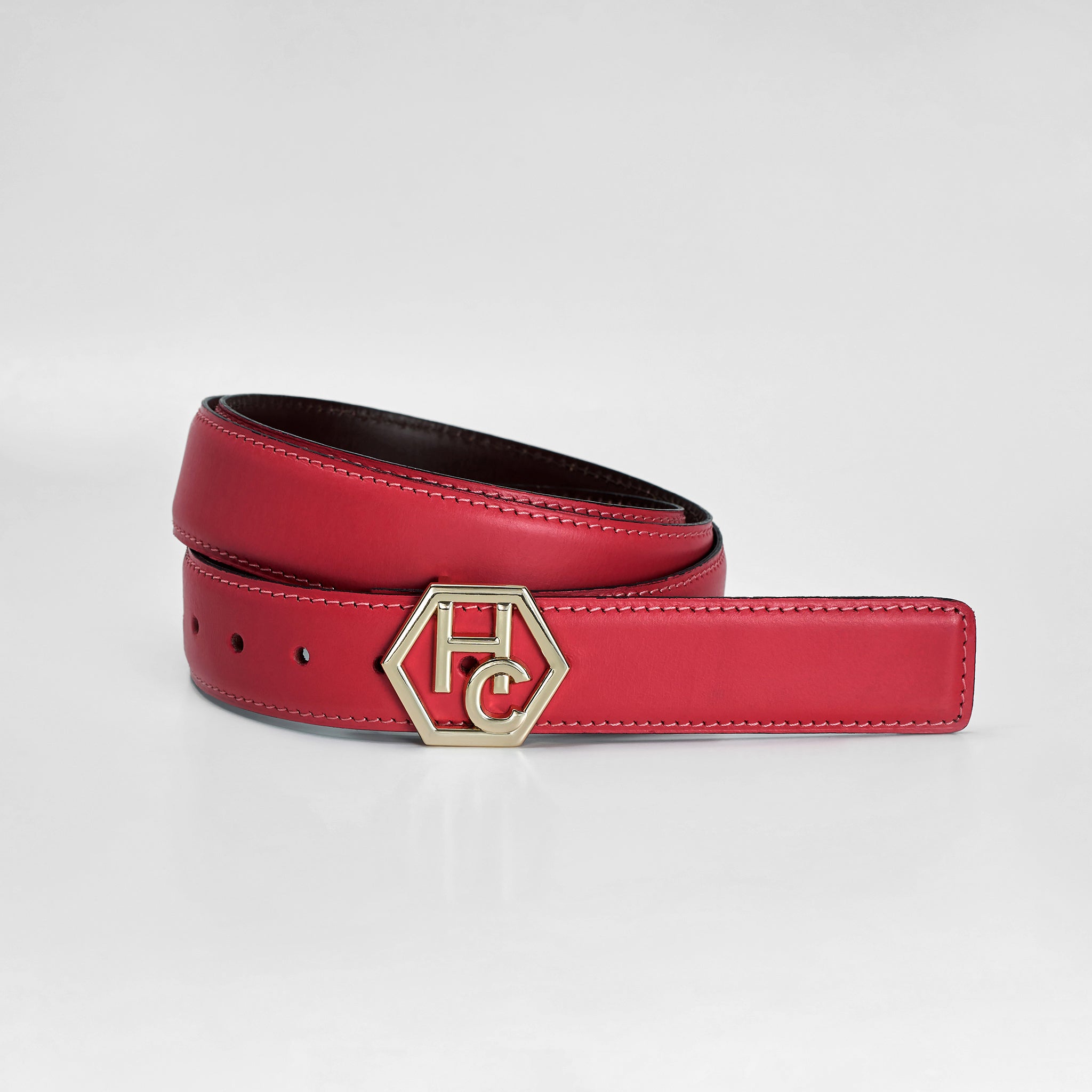 Hedonist Chicago Reversible Pink Red Leather Belt 1.3" 32378868531351