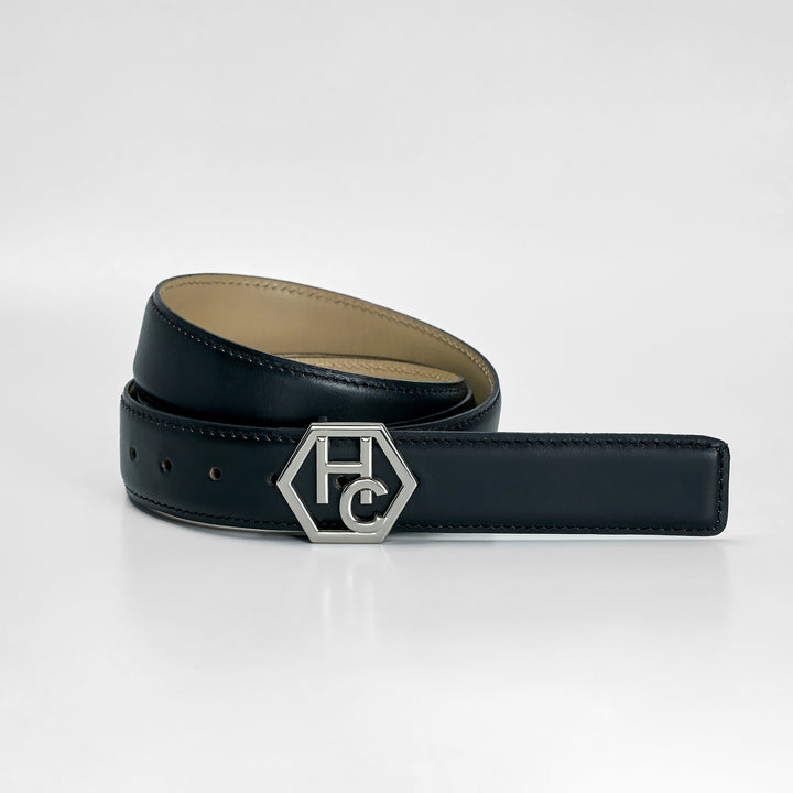 Hedonist Chicago Reversible Black Leather Belt 1.3"