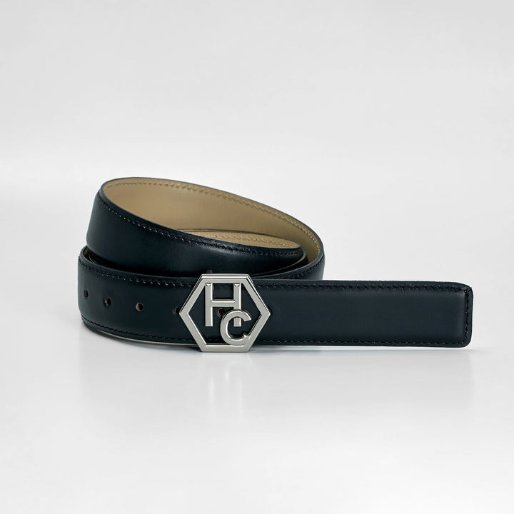 Hedonist Chicago Reversible Black Leather Belt 1"