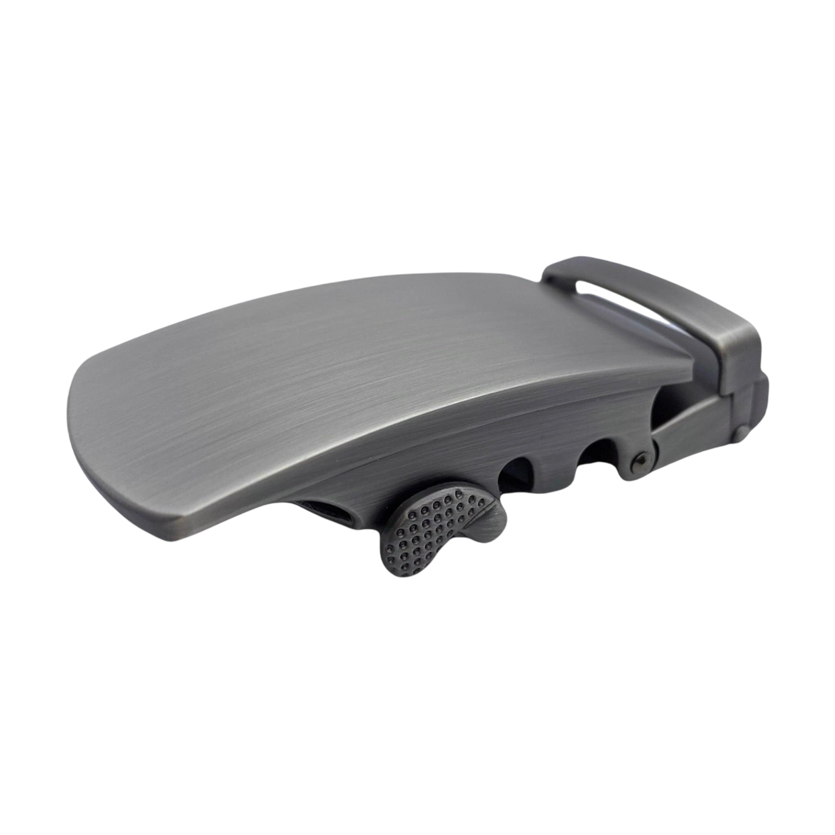 Curved metallic ratchet belt buckle 1.38 inch for leather straps | Hedonist Chicago