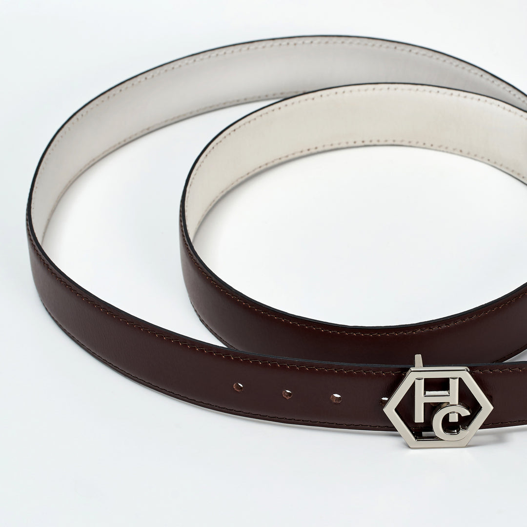 Hedonist Chicago Reversible Brown Leather Belt 1.3"