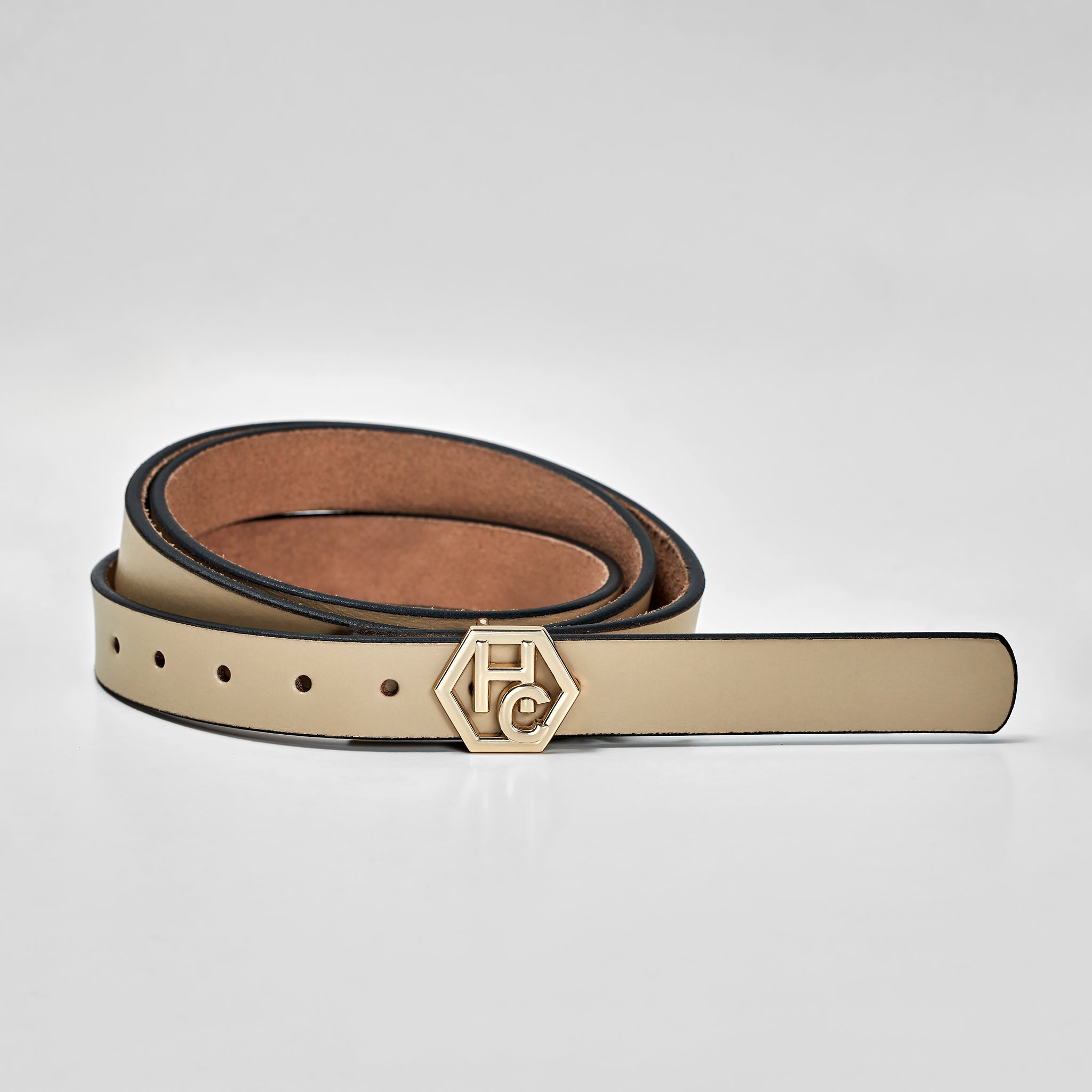 Hedonist Chicago Seamless Ivory Leather Belt 1" 32381373776023