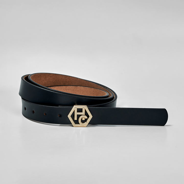 Women's Seamles Leather Black Belt  1" | Hedonist Chicago main view