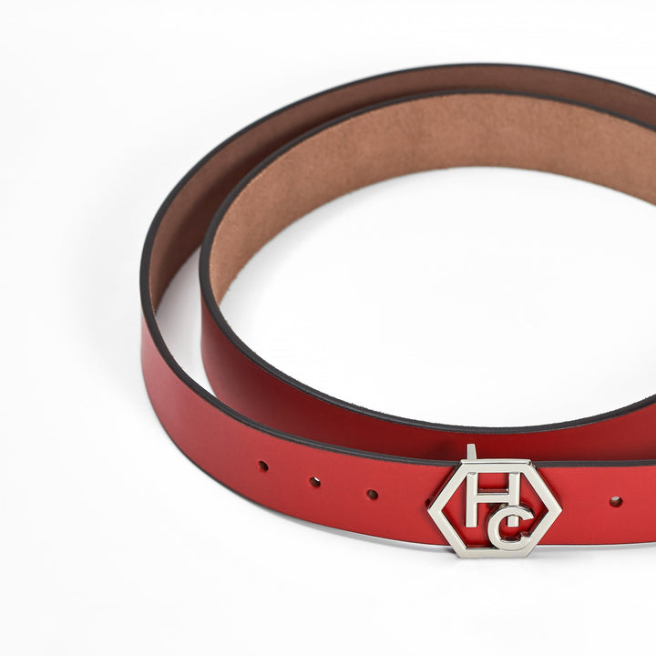 Hedonist Chicago Seamless Red Leather Belt 1"