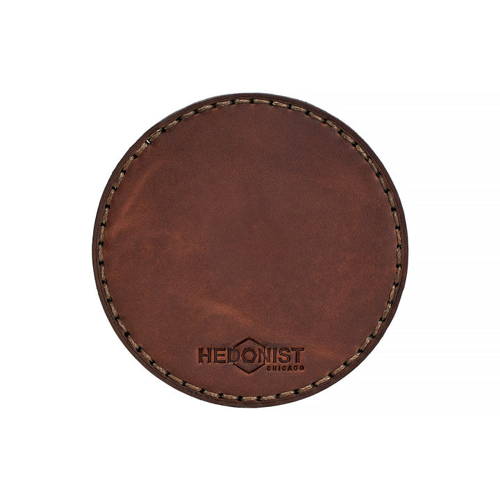 Handmade Leather Coaster Set Whisky Pull Up