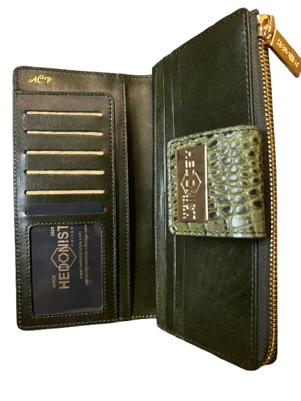 Green Women Leather Wallet